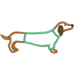 Stickdatei - Dackel Appli Satin